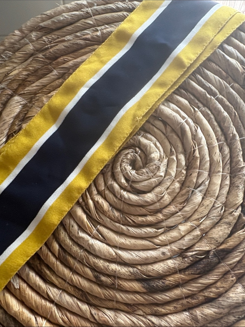 J. Crew Yellow and Black Striped Silk Belt Scarf